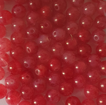 Wachsperle 6mm rot marmor 48 St.