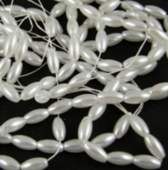 Wachsperle Olive 6x3mm weiß 200St