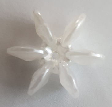 Plastik Perle 8x19 mm Stern weiß 15 St.