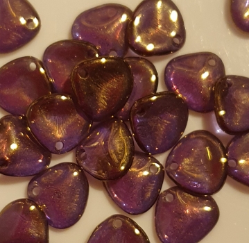 Rose Petal Bead 7x8mm Crystal Bronze Lila