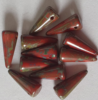 Spike 5x13mm Red coral Travertin 12 St.