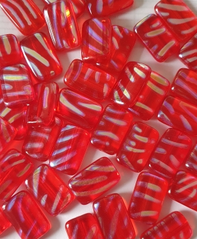 Glasperle, tschech. 19x7mm lt. Siam, Lüster 4 St.