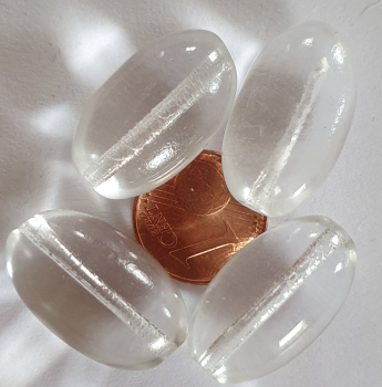 Glasperle, Olive, crystal 4 St.