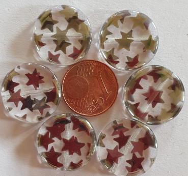 Glasperle, Scheibe, Sternchen 4 St.