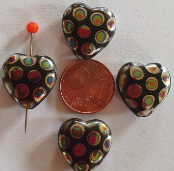 Glasperle, Herz, flach 2 St.