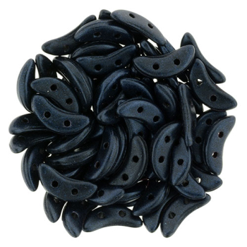Crescent Bead 3x10mm Metallic Suede Dark Blue 100g