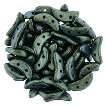 Crescent Bead 3x10mm Polychr Aqua Teal 5g