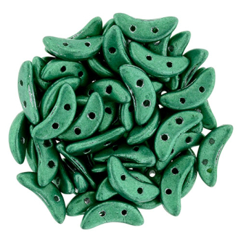 Crescent Bead 3x10mm Satu Met Emerald 5g
