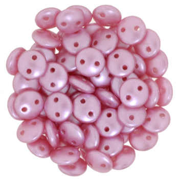 Lentil 2-Loch 6mm Pearl Coat Flamingo 50St