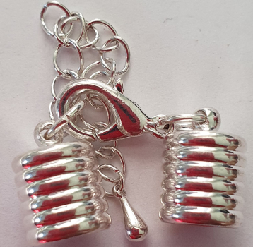 Karabiner mit Endkappe z. Kleben 8mm silberfarben