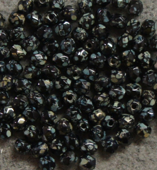 Glasschliffperle 3mm Jet Travertin 1200 St.