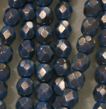 Glasschliffperle 3mm Petrolbl Met Lüster 150St