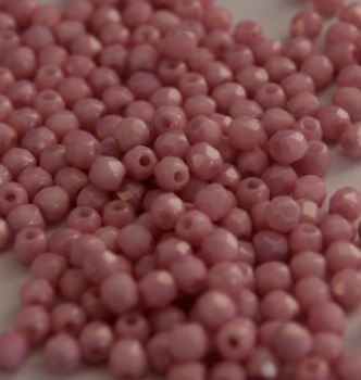 Glasschliffperle 3mm Snow White Pink Lüster 100St