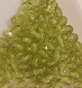 Glasschliffperle 4mm Light Olivine 1200 St.