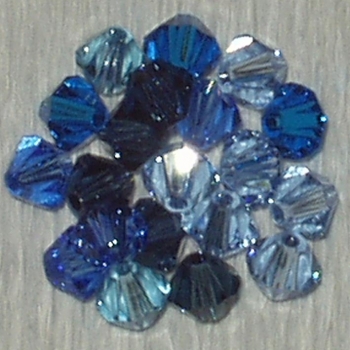 Swarovskiperle 4mm bic. Blau-Töne 40 St.
