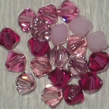 Swarovskiperle 4mm bic. Rosa-Töne 40 St.