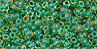 Toho 2,0mm (0242) Inside Color Lüster Jonquil / Emerald Lined 250g