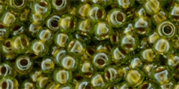 Toho 2,0mm (0991) Gold Lined Peridot ca20g