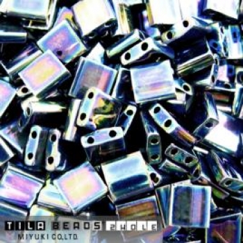 Miyuki Tila Bead 5mm Med Blue Iris ca 7,2g