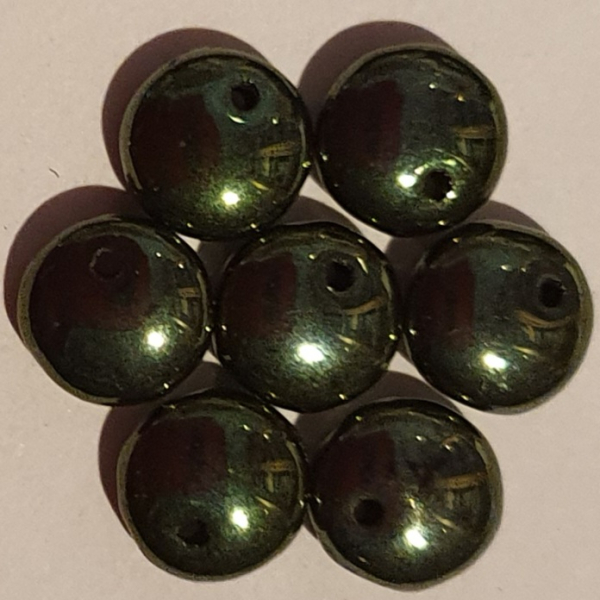 Lentil 6mm Jet Metallic Grün 600 St