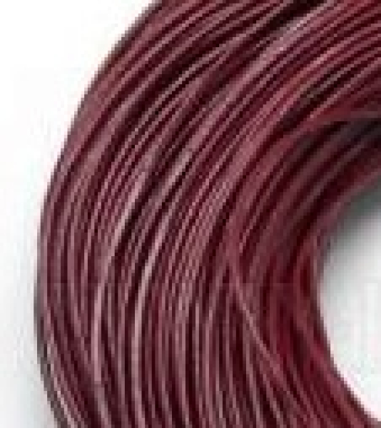 Lederband, Rind, 1,5mm Weinrot 5x St ein M.