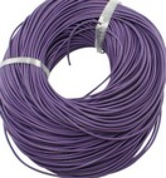 Lederband, Rind, 0,8mm Lila je Meter