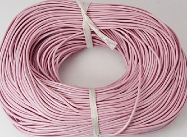 Lederband, Rind, 1,0mm rosa / Meter