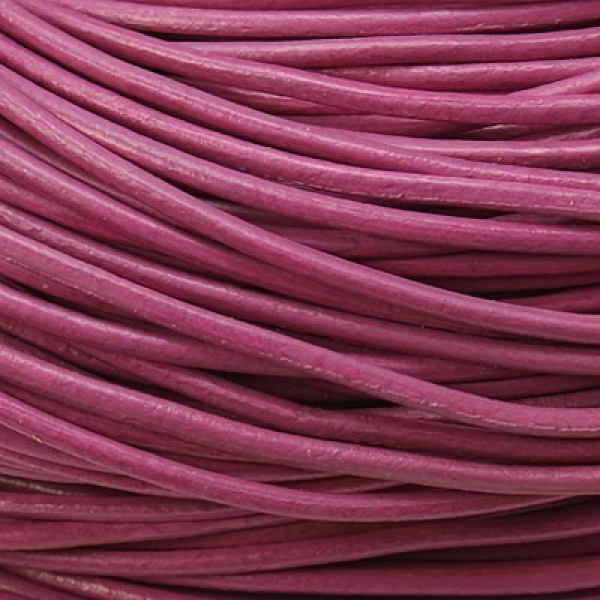 Lederband, Rind, 1,0mm fuchsia / Meter