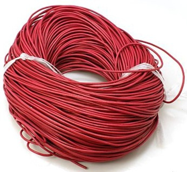 Lederband, Rind, 2mm pink je Meter