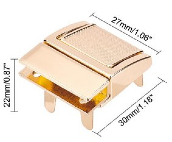 Taschenverschluss, Twist-Lock, Schnappverschluss, goldfarben