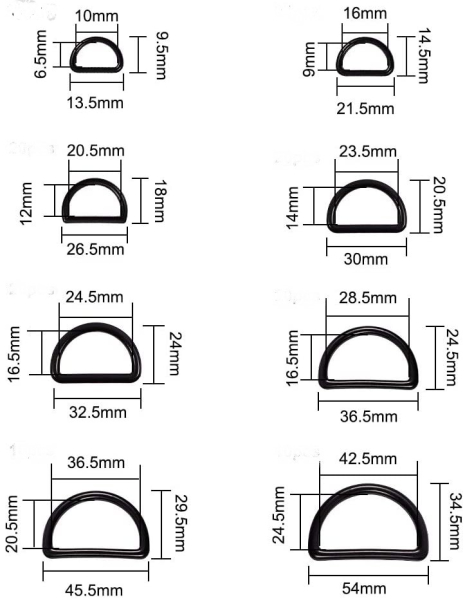D-Ring Kunststoff, schwarz, 24,5mm