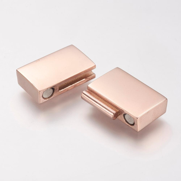 Magnetverschluss (0304-04-RG) Edelstahl 21X16,5 2,5mm Loch, Rose Gold