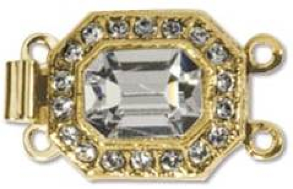 Collierverschluß 22x12 2reihig, vergoldet