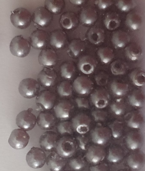 Wachsperle 6mm grau 60 St.