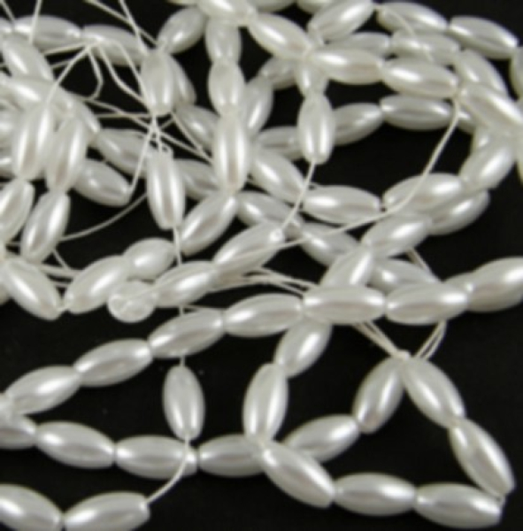 Wachsperle Olive 6x3mm weiß ca430g