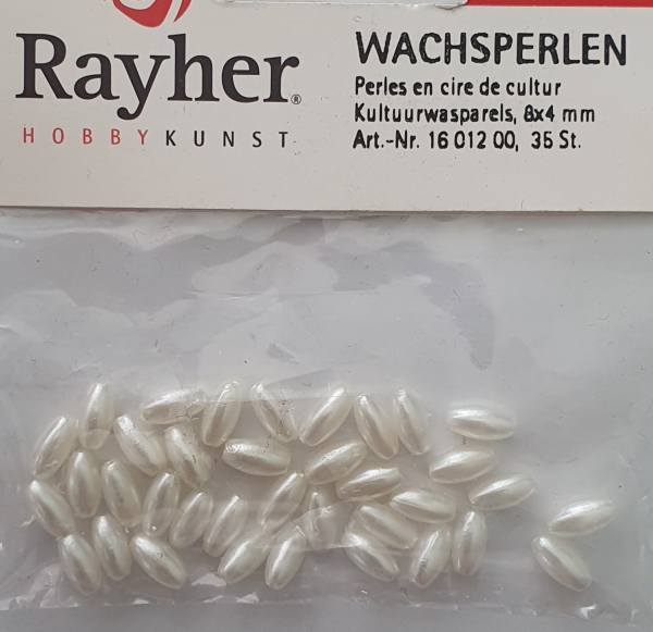 Wachsperle Olive 8x4mm kultur 35St