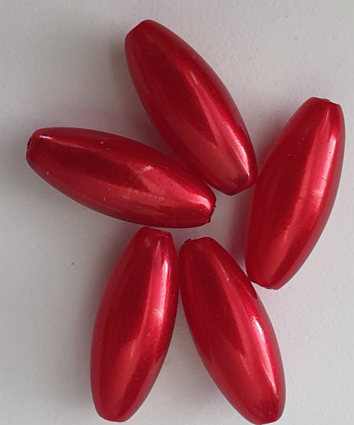 Wachsperle Olive 6x14mm rot 20St