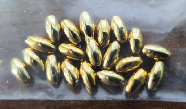 Kunststoffperle Oliven Metallic-gold 3x6mm 100 St