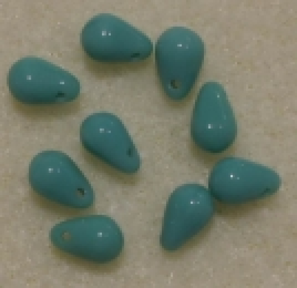 Glastropfen 4x6mm türkis opal 50 St.