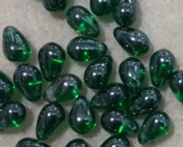 Glastropfen 6x9mm Green Hematite 300St