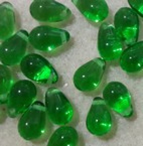 Glastropfen 6x9mm Green 30 St