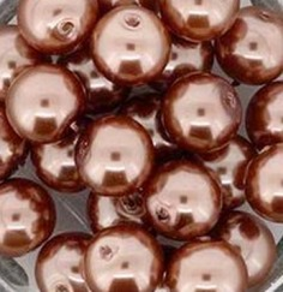 Glaswachsperle 8mm Hellbraun 60 St.