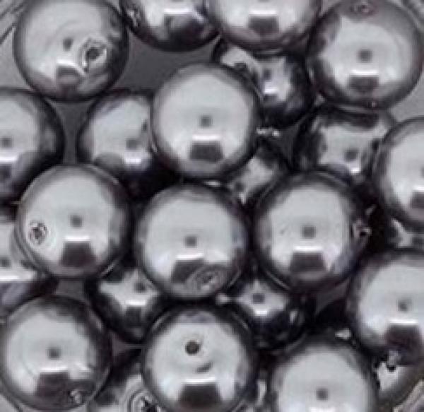 Glas-Wachsperle 10mm Dunkelgrau 20 St.
