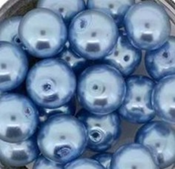 Glas-Wachsperle 10mm Eisblau 20 St.