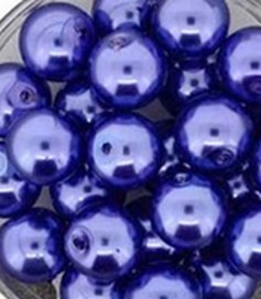 Glas-Wachsperle 10mm Blau 20 St.