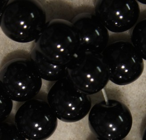 Glaswachsperle 12mm Schwarz 15 St.