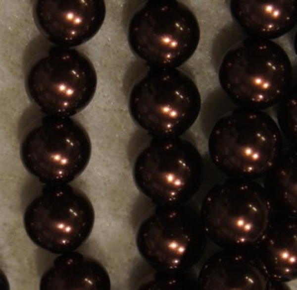 Glaswachsperle 12mm Dunkelbraun 15 St.