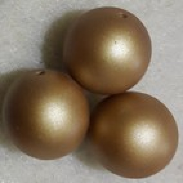 Glaswachsperle 12mm Goldbronze Frost 15 St.