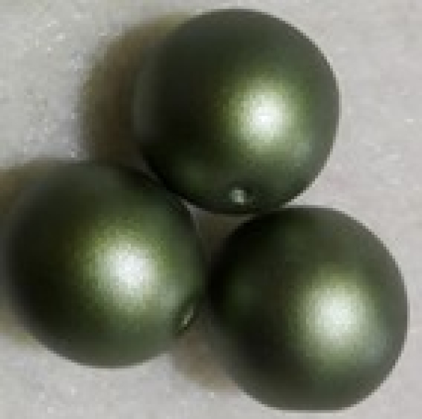 Glaswachsperle 12mm Olivine Frost 15 St.