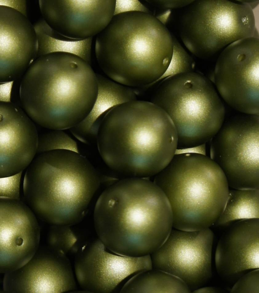 Glaswachsperle 12mm Olivine Frost 15 St.